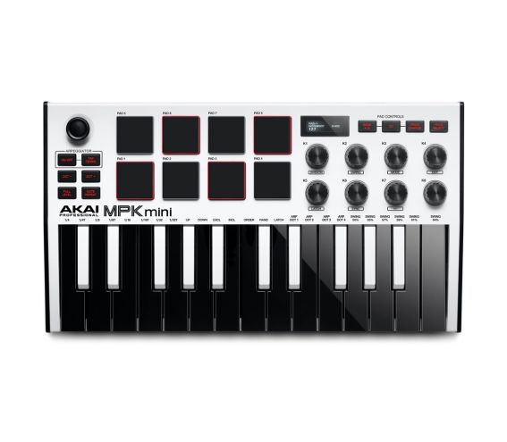 Akai MPK Mini MK3 Top View - White