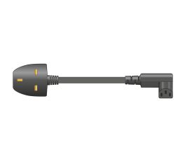 Mains Power Lead UK - Right Angle IEC 10A