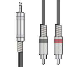 Classic Audio Leads 3.5mm TRS Jack Plug - 2 x RCA Plugs