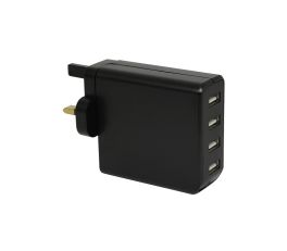 Mercury 4-Port USB Mains Charger Angle 1